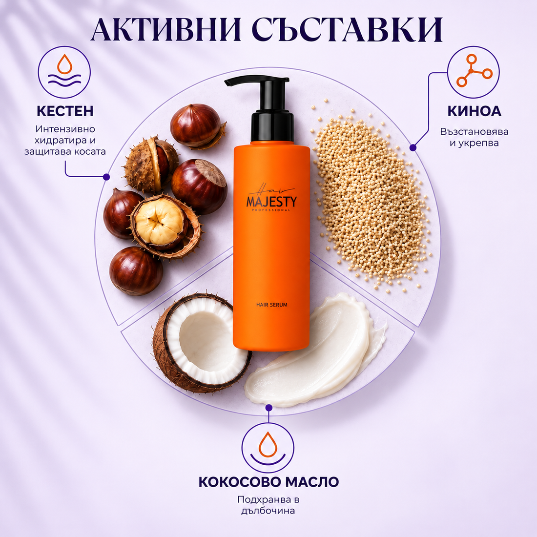 Серум за коса с UV защита Hair Majesty