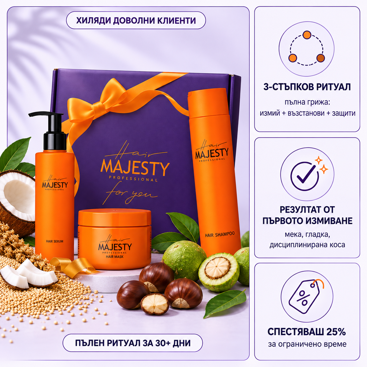 Комплект Hair Majesty 3 in 1