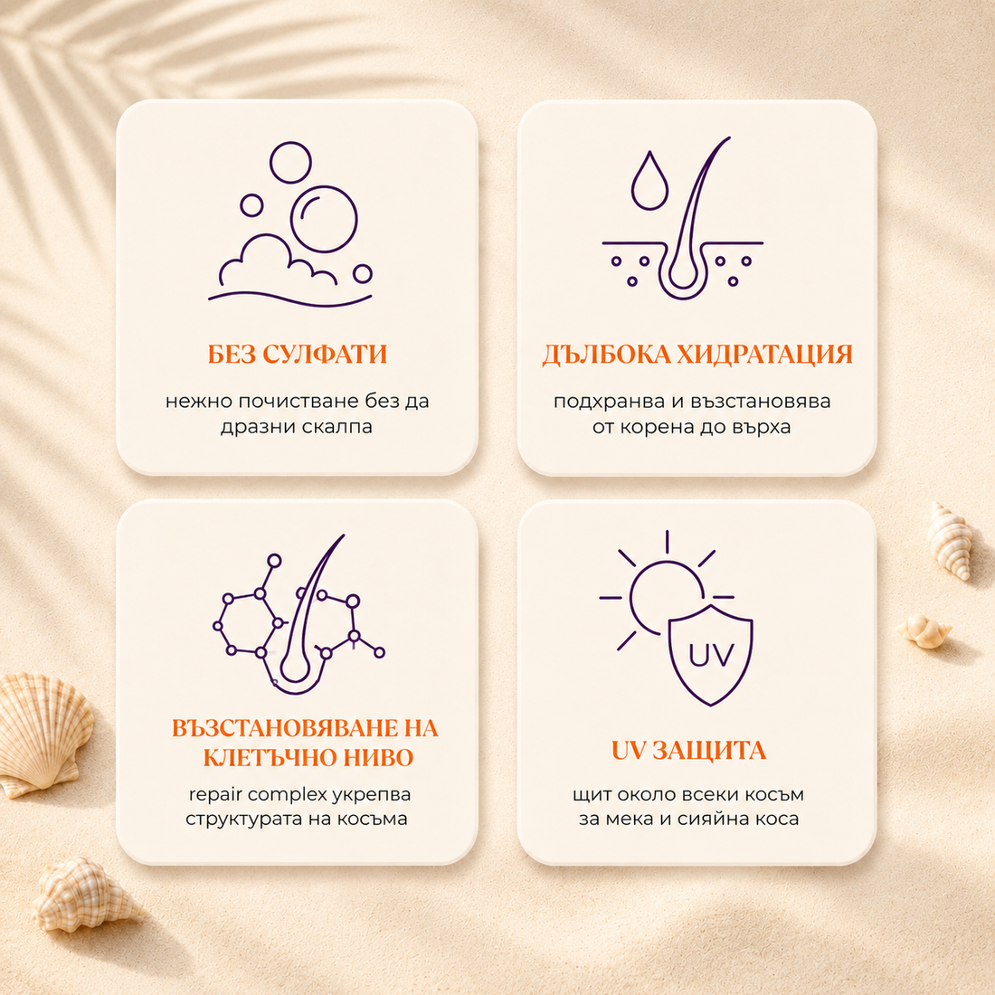 Комплект за Възстановяване на Увредена Коса 4 в 1 — Hair Majesty DNA