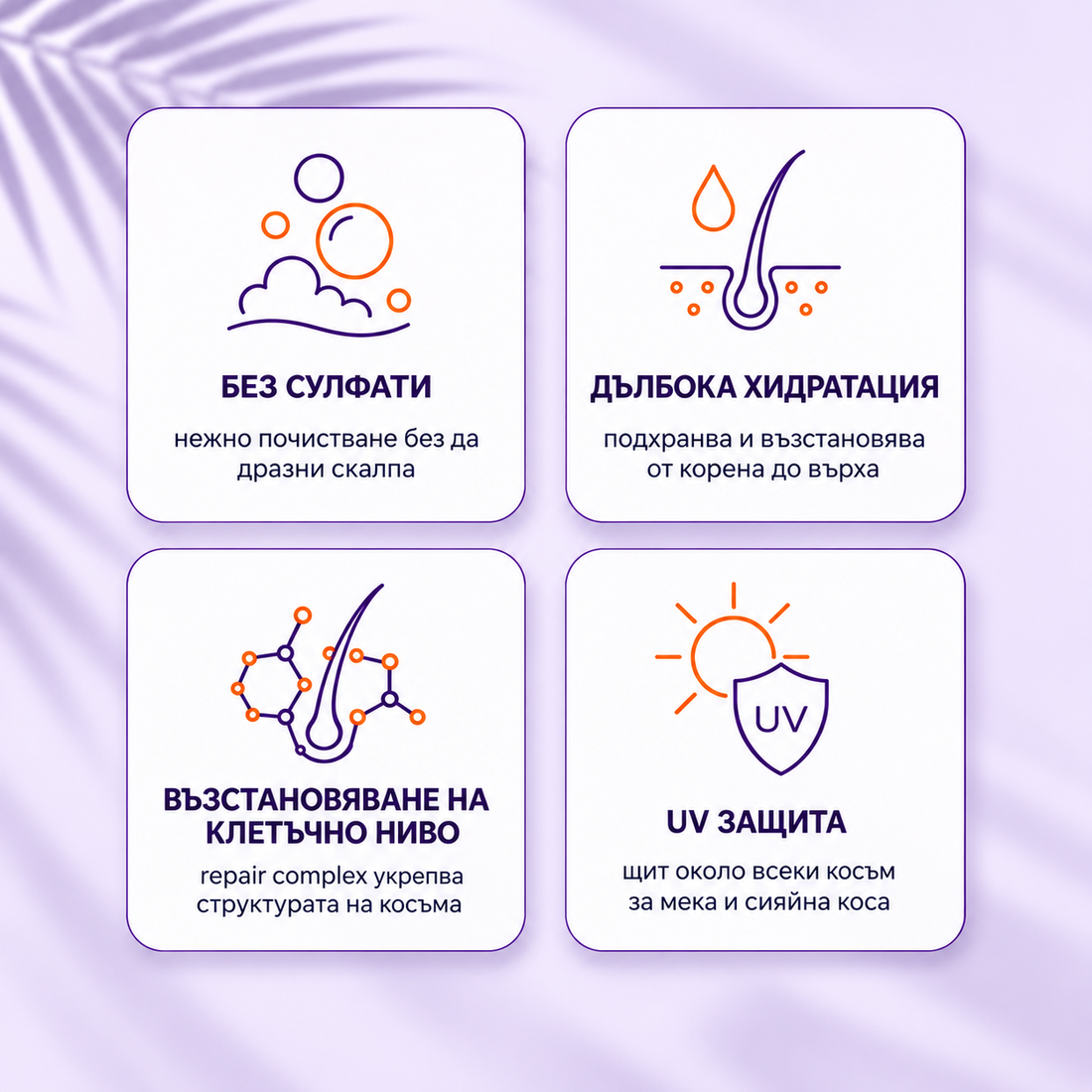 Комплект за Възстановяване на Увредена Коса 4 в 1 — Hair Majesty DNA